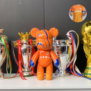 山东泰山队流体熊【33cm】球队周边摆件手工制作球衣配色私人订制