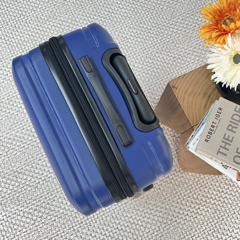 外贸静音蓝色硬壳旅行箱男女通用静音轮大容量登机箱小型行李箱子