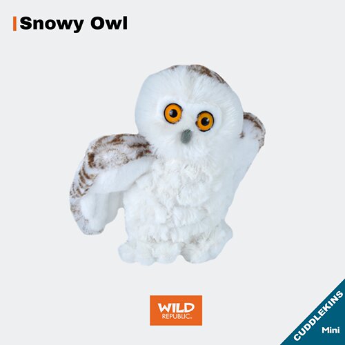 雪鸮猫头鹰美国WildRepublic仿真mini毛绒玩具自然治愈陪伴玩偶