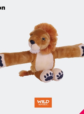 美国WildRepublic新款狮子啪啪圈毛绒可爱玩偶生日礼物公仔