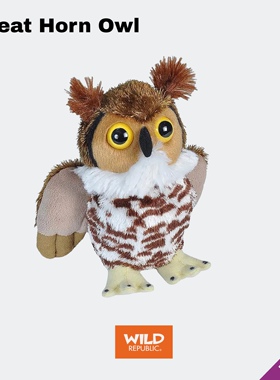 雕鸮毛绒玩具治愈可爱仿真公仔陪伴玩偶儿童礼物WILD REPUBLIC