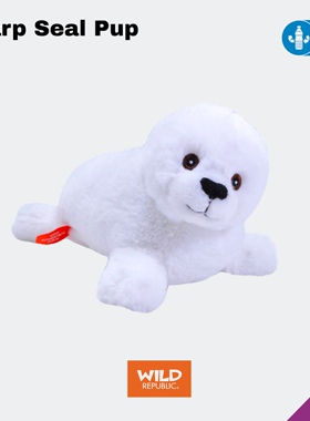 趴趴海豹毛绒美国WildRepublic回收塑料环保自然治愈玩偶正品玩具