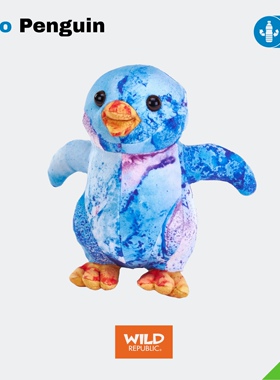 Eco水彩企鹅环保毛绒动物创意玩偶美国WildRepublic新款艺术家