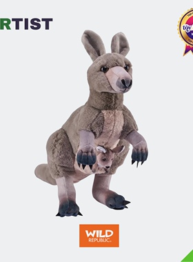 袋鼠毛绒玩具仿真公仔陪伴玩偶创意小众礼物新款WILD REPUBLIC