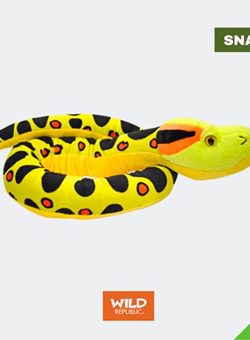 黄绿色水蟒蛇玩偶毛绒美国WildRepublic仿真动物蛇装饰正品玩具