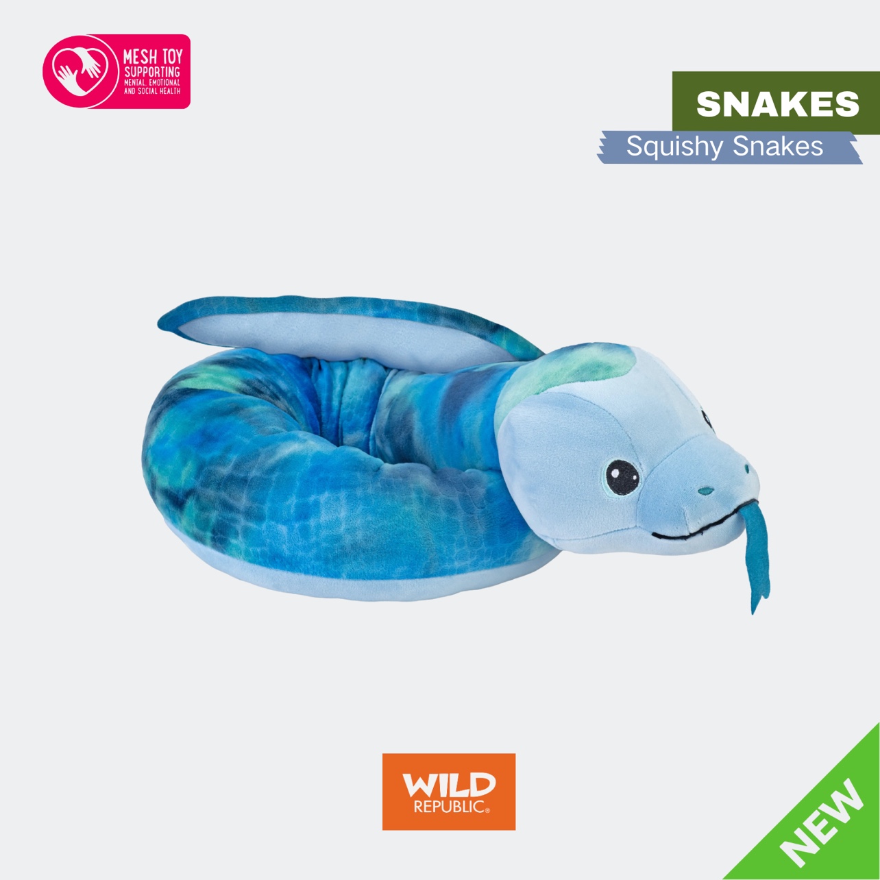 软萌蛇｜蓝色柔软可捏可爱毛绒蛇正品进口玩具