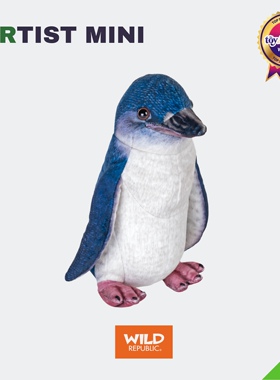 小蓝企鹅超逼真毛绒美国WildRepublic艺术家动物玩偶礼物收藏玩具