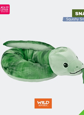 软萌蛇｜绿色柔软可捏美国WildRepublic可爱毛绒蛇正品进口玩具