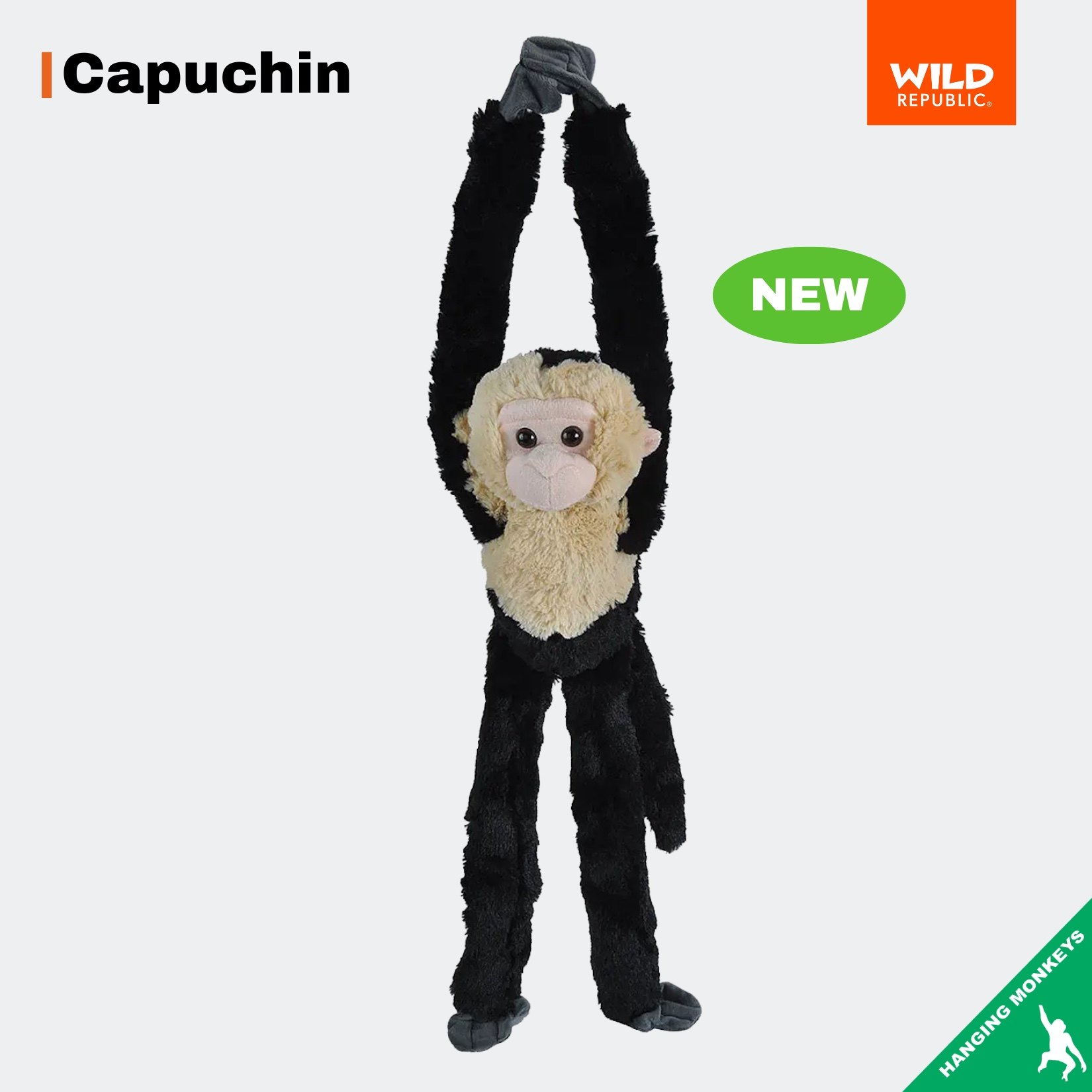 挂挂猴｜卷尾猴毛绒美国WildRepublic仿真动物正品玩偶治愈
