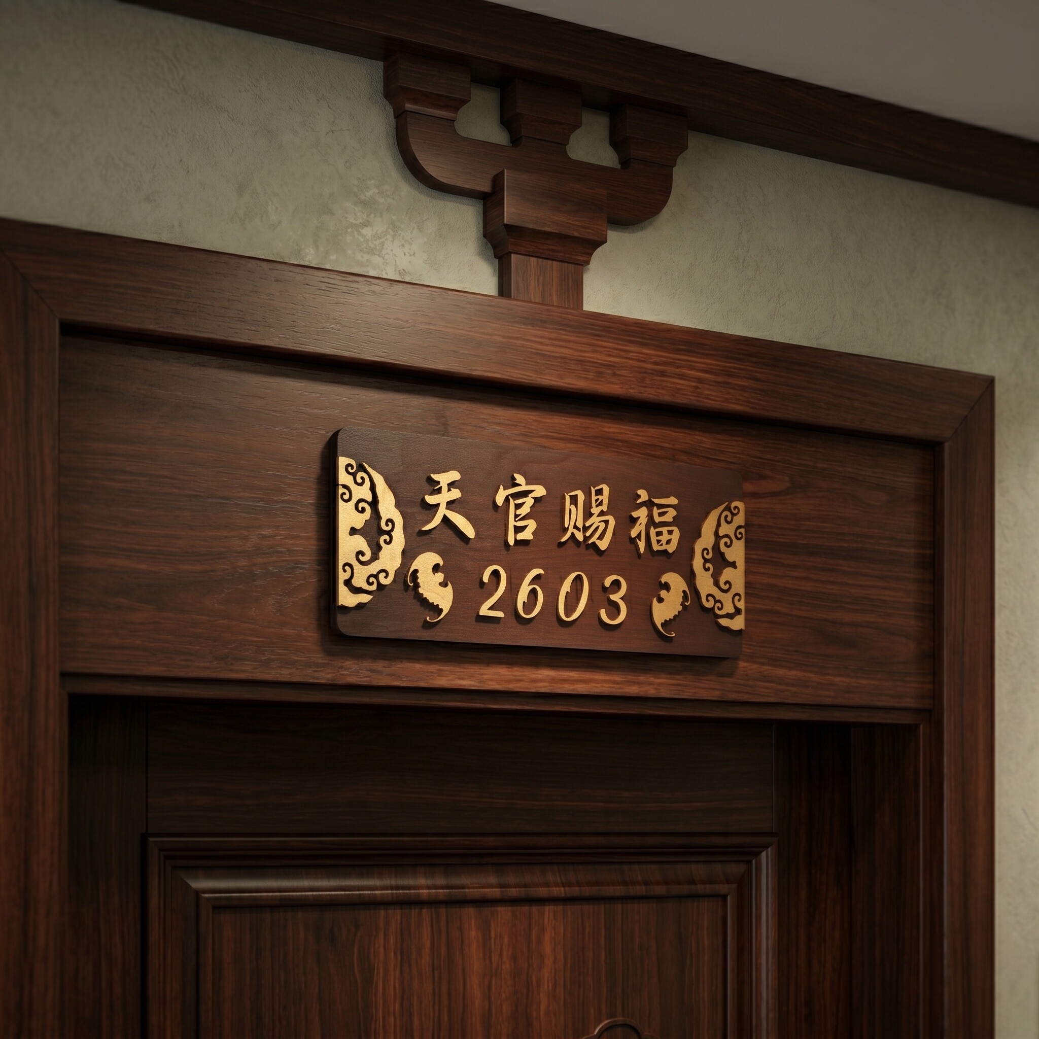2026新款天官赐福门贴入户门对门解决大门对邻居号码定制镇宅摆件