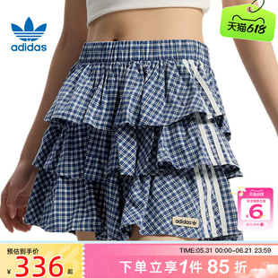 劲浪体育adidas阿迪达斯三叶草夏季女子运动休闲半身裙裙子KU9398