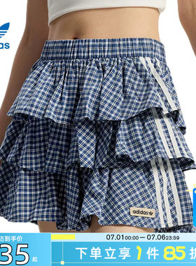 劲浪adidas阿迪达斯三叶草夏季女子运动休闲半身裙潮流裙子KU9398