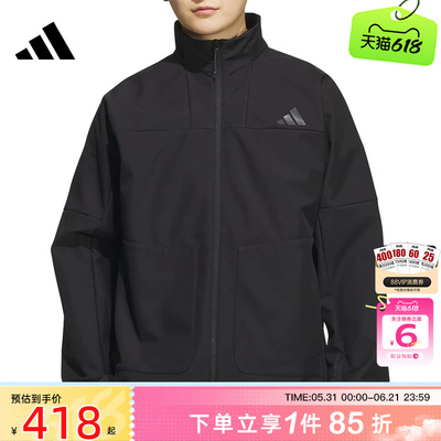 劲浪体育adidas阿迪达斯男子运动休闲夹克黑色立领防风外套KR8296