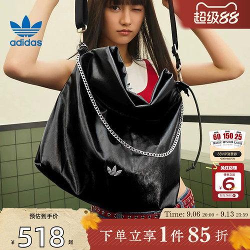 劲浪adidas男包女包2026夏新款斜挎包时尚百搭黑色单肩包KS5157