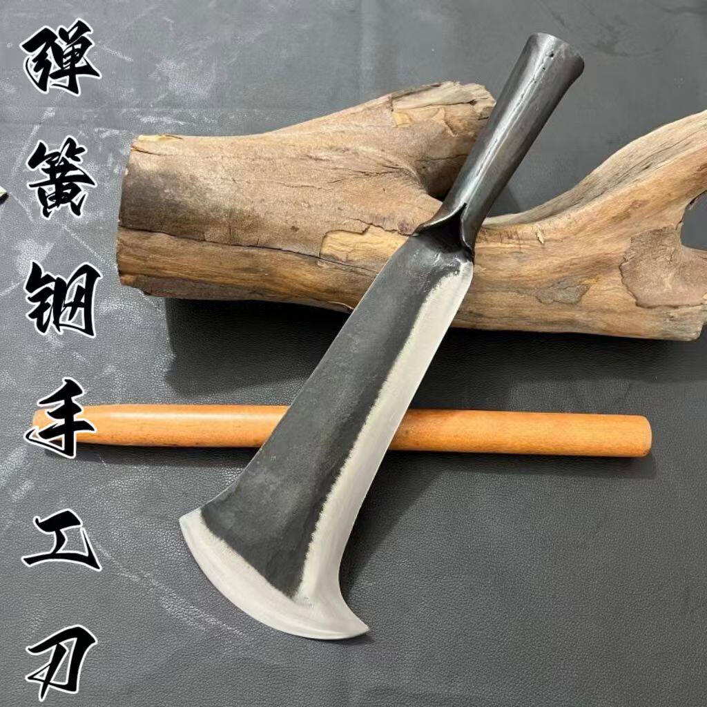 老式手工锻打劈柴砍树竹刀户外镰刀割草刀开路刀农用加厚一体弯刀
