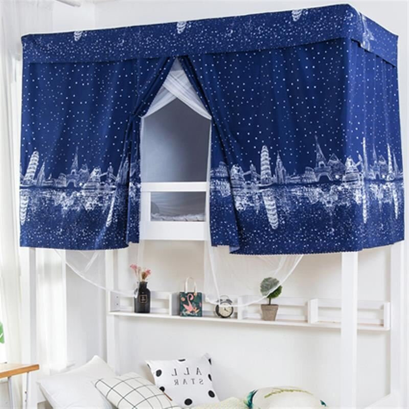 一体式床帘蚊帐学生宿舍单人男女遮光上铺窗帘上下铺布帘防尘寝室