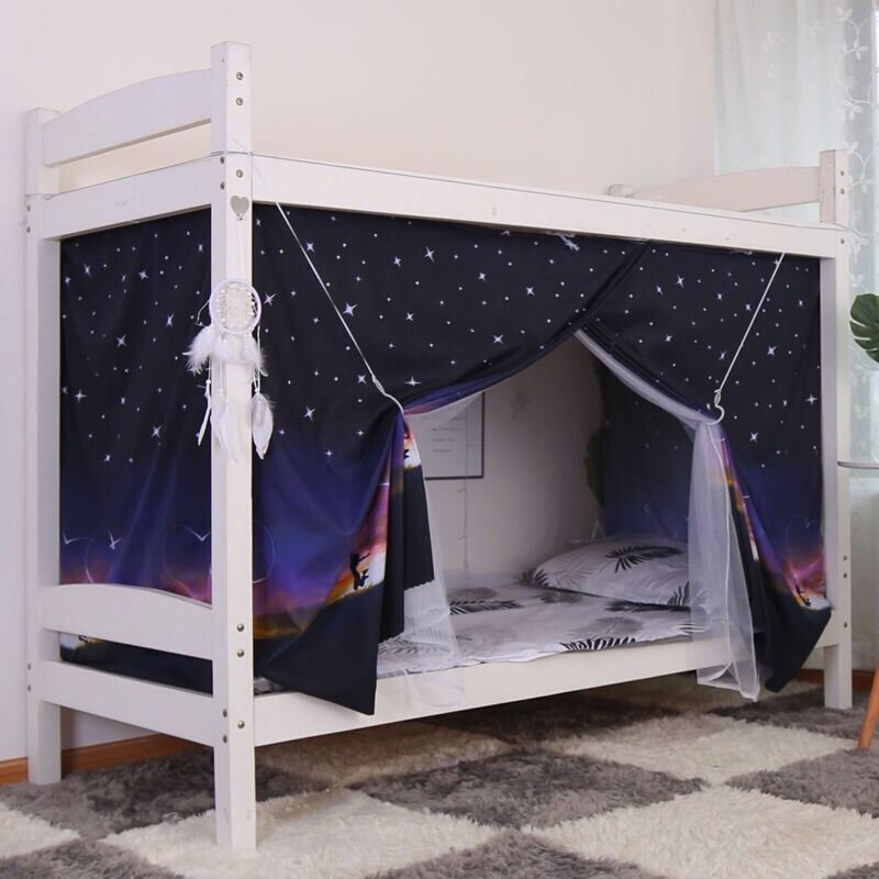 一体式床帘蚊帐学生宿舍单人男女遮光上铺窗帘上下铺布帘防尘寝室