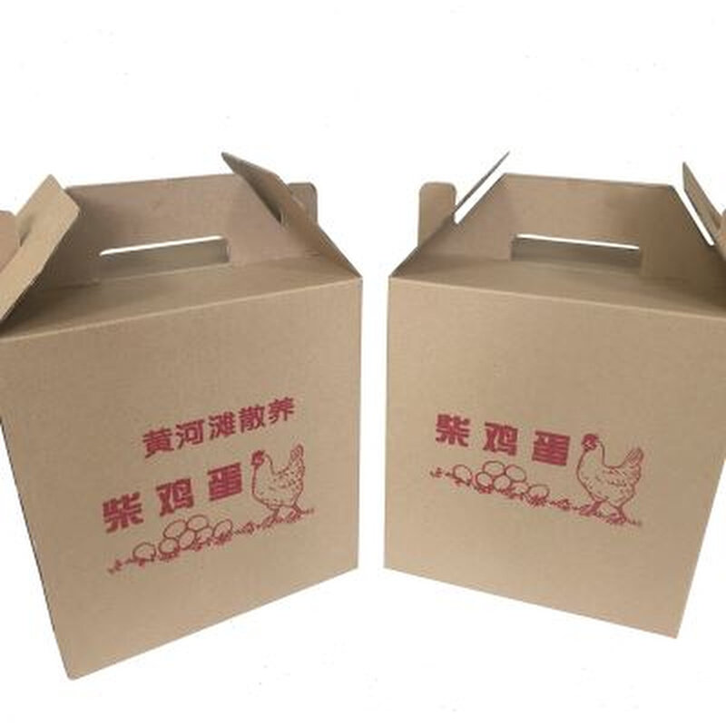 现货柴鸡蛋包装盒礼盒手提v箱十斤装黄河滩散养柴鸡蛋可定制土鸡