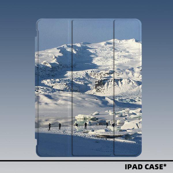 原创小众设计雪山风景2024款air6ipadpro三折ipad防弯亚克力保护