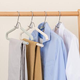 桢美男士 架子 衣架无痕大号家用宽肩防滑套装 衣服挂连体搭配衣挂裤