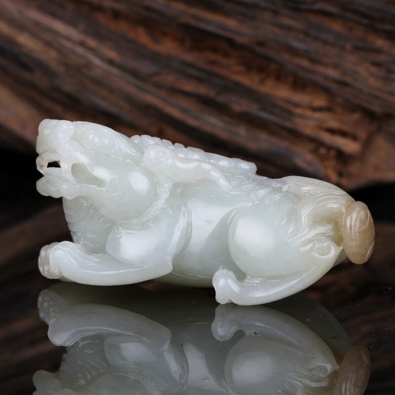 天然新疆和田玉貔貅吊坠挂件男女款白玉貔貅挂坠大师作品p26