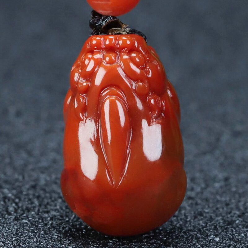 【原矿】天然四川凉山南红玛瑙原矿无胶貔貅吊坠挂件男女款228号