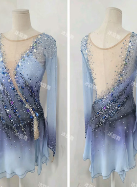 冰旋舞花样滑冰表演服儿童成人女童比赛考级裙子D492