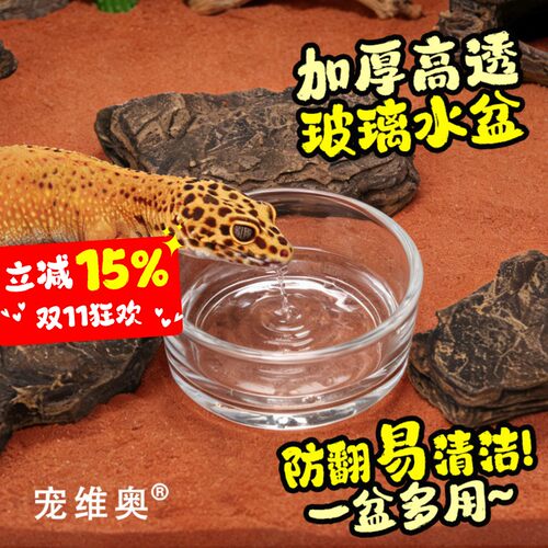 宠维奥无菌迷你玻璃水杯食盆