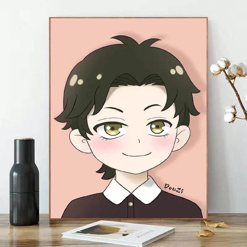 spy×family阿尼亚约尔情头动漫diy数字油画过家家黄昏手绘填色画