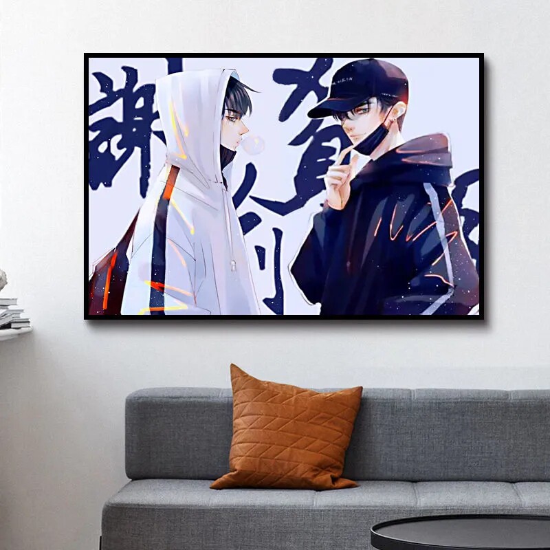 校园动漫伪装学渣周边 diy数字油画手绘油画客厅卧室背景墙装饰画