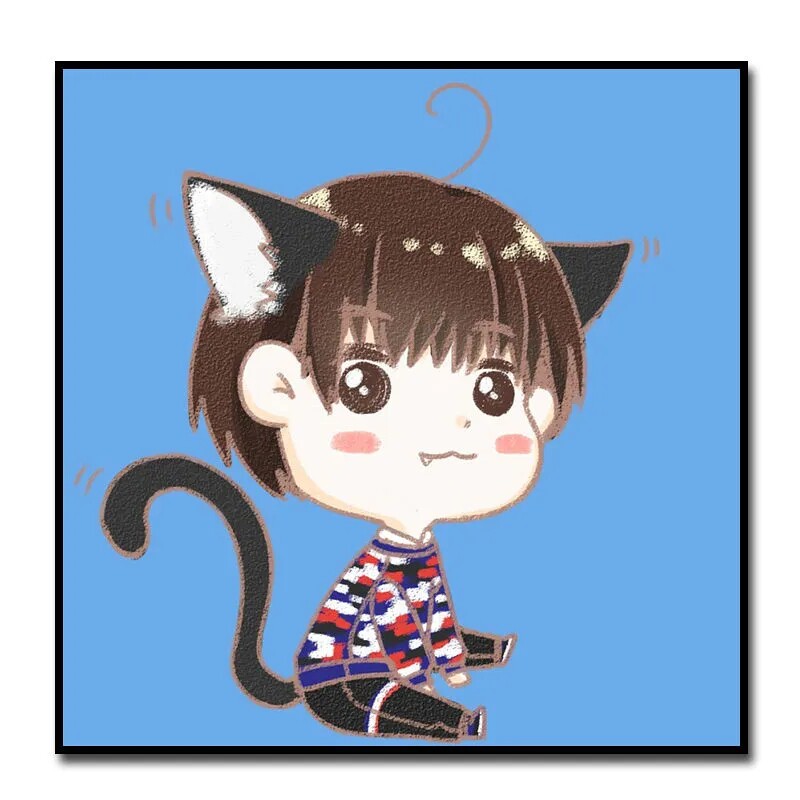 王俊凯迷你版卡通动漫diy数字油画高颜值手绘涂鸦礼物装饰挂画