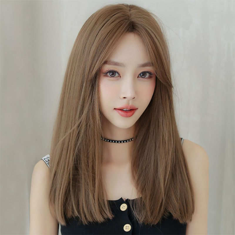 新款新品假发女长发长直发中分刘海2021年新款时尚造型潮自然仿真