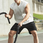 T恤运动篮球美式 黑色弹性坎肩无袖 训练衣服潮 薄款 健身背心男夏季