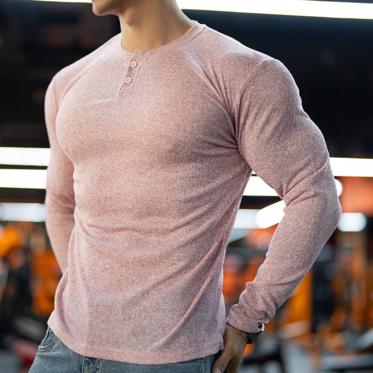 亨利衫健身长袖男春秋季美式复古运动T恤户外跑步训练紧身衣服潮,运动服/休闲服装,运动T恤,淘宝优惠券,粉丝福利购,淘宝优惠卷