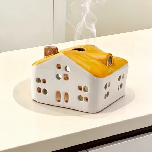 陶瓷可爱蚊香炉创意蚊香盒桌面摆件房屋接灰盘26新款自带分离器