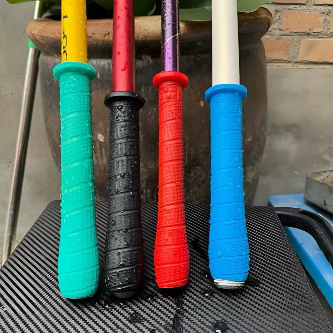 18厘米加厚防滑耐磨硅胶鱼竿手把套耐磨三代加长一拉得自带竿止