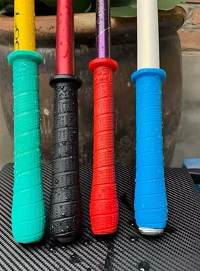 18厘米加厚防滑耐磨硅胶鱼竿手把套耐磨三代加长一拉得自带竿止