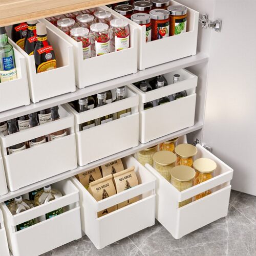 整体橱柜桌面收纳盒零食杂物宿舍整理框厨房用品水槽下抽屉直角储