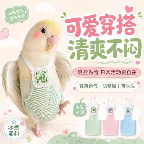鹦鹉尿不湿按扣款鸟用玄凤牡丹虎皮屎尿便兜夏天透气网纱屎兜外出