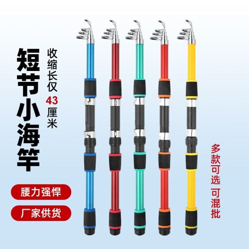短节便携海竿多色可选钓鱼套装甩杆抛竿超硬全套渔具套装海钓单杆