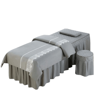 新款高端美容院专用按摩推拿理疗床床罩四件套定制轻奢床套三件套