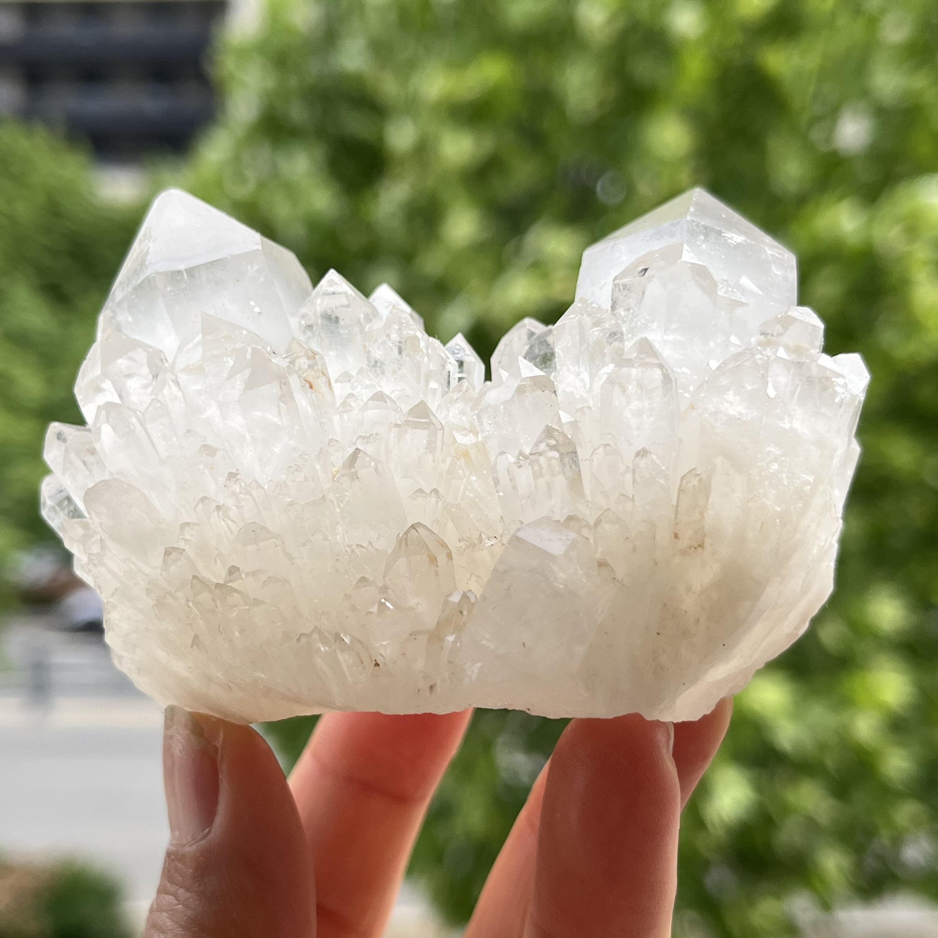 天然白水晶簇菠萝簇隐山净化消磁摆件