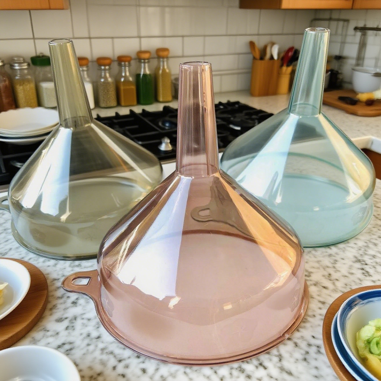 透明加厚PET漏斗大口径厨房工业分装酒漏液体锥形导流工具油漏斗