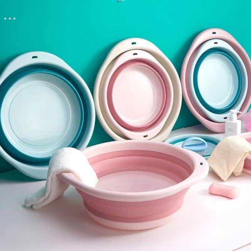 折叠脸盆塑料盆宿舍家用学生洗衣脸盆子便携式旅行大小号加厚耐用