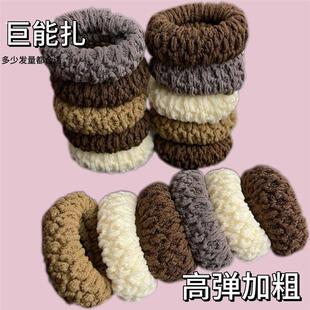 新款加厚加粗发饰加宽扎头发橡皮筋发圈头绳高马尾高弹力耐用发绳