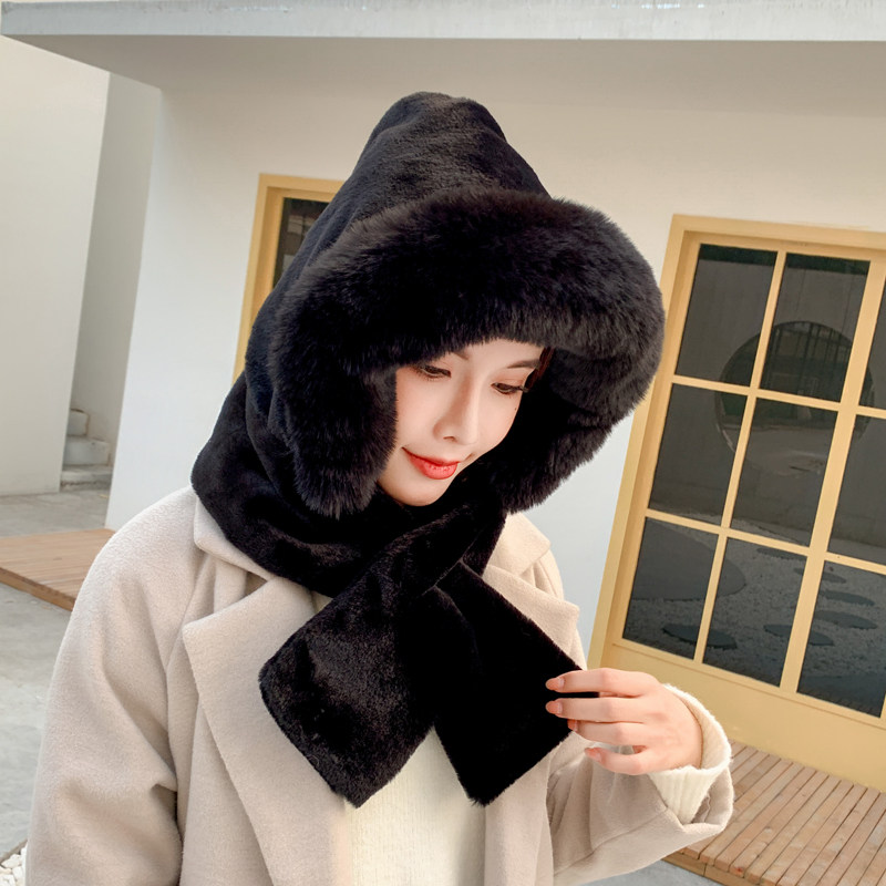 帽子女秋冬季保暖针织毛绒围巾一体套头帽冬天护耳骑电动车雷锋帽,服饰配件/皮带/帽子/围巾,帽子,淘宝优惠券,粉丝福利购,淘宝优惠卷