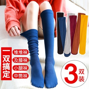 薄款 小腿袜长筒袜子女春夏四季 中筒半高筒及膝ins潮街头jk过膝袜