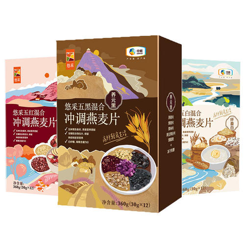 中粮悠采冲泡即食燕麦果蔬五谷原味五黑五色独立早餐冲饮代餐营养 - 封面