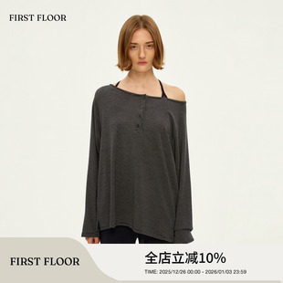 罩衫 FIRSTFLOOR 条纹复古通勤宽松休闲慵懒风高级感长袖 新款 秋季