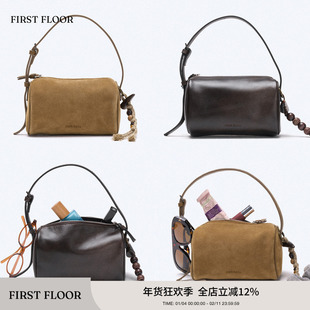 FIRSTFLOOR 新款复古手提轻便日常通勤精致迷你简约休闲笔筒包